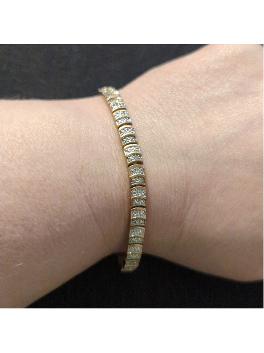 Sterling Silver Gold Plated Tennis Statement Bracelet